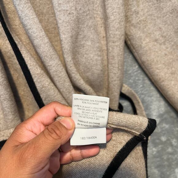 White + Warren Shawl Collar‎ Sweater Coat Large Modern Timeless Chic Effortless - Picture 6 of 7